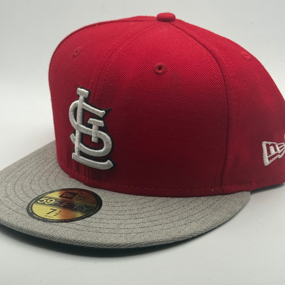 New Era 59FIFTY St Louis Cardinals MLB Fitted Hat Red Grey Size 7 1/2 59.6cm